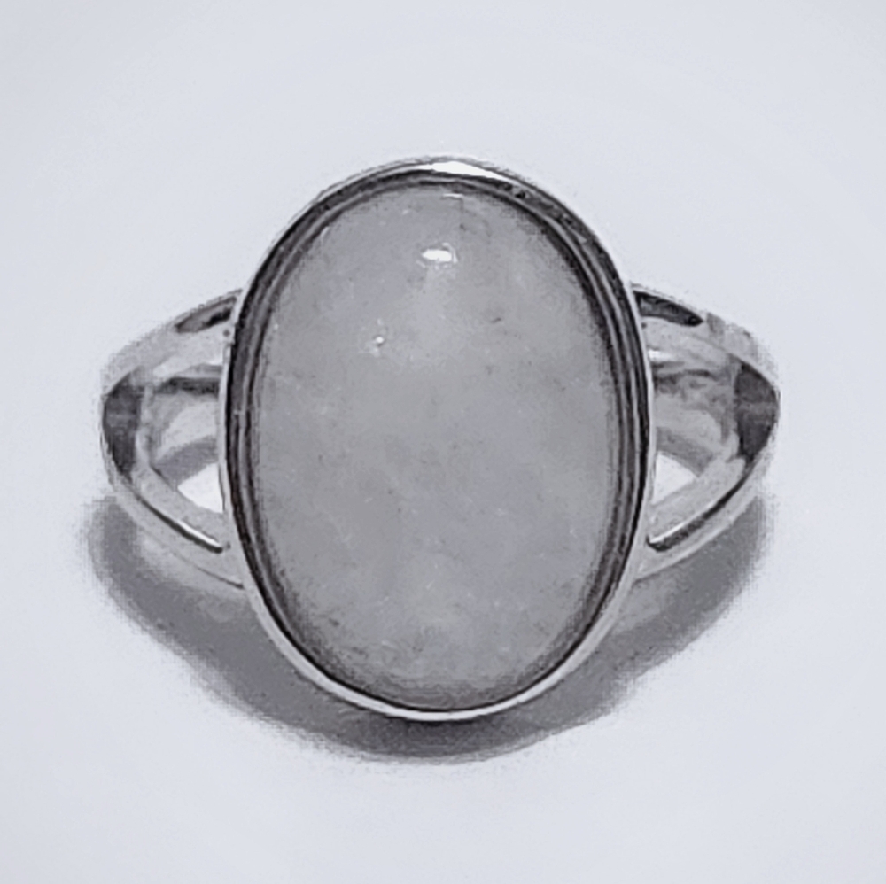 Moonstone Sterling Silver Ival Cabochon Ring size 6.5 - Picture 5 of 11